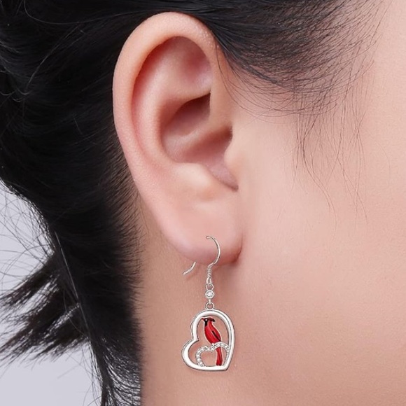 Diamond Cardinal Angel Earrings - Picture 5 of 16